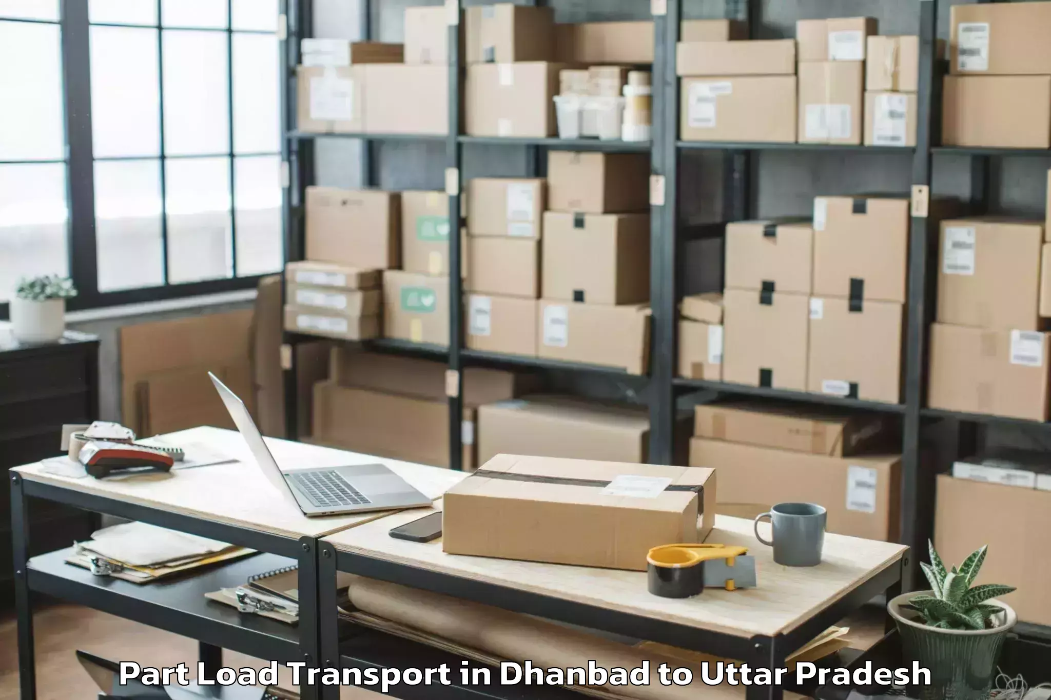 Book Dhanbad to Phoolpur Part Load Transport Online